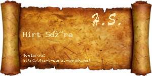 Hirt Sára névjegykártya
